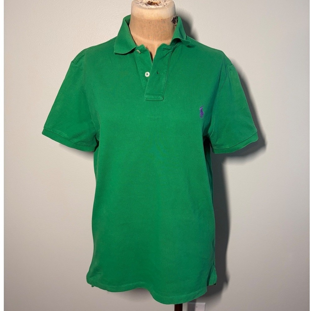 Polo Ralph Lauren Mens Custom Slim Fit Polo Shirt Kelly Green Pony Medium
